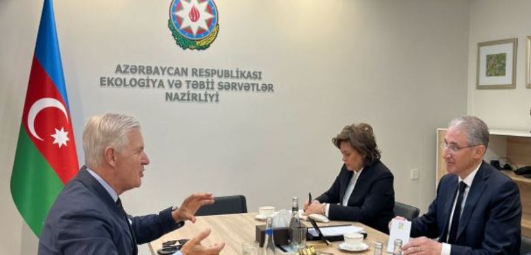 ICC SG meets with COP29 President in Baku for an exchange on critical path issues and the vital role of business in the COP process